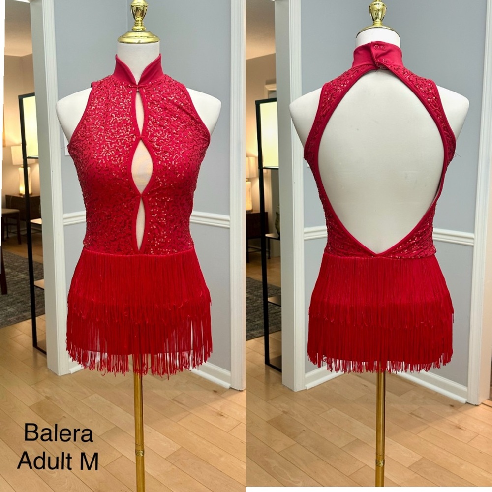 Red Fringe Dance Costume